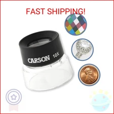 Carson LumiLoupe 10X Power Black/Clear Stand Magnifier, Ambient Light, 1.0 inch 