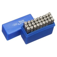 27-teiliges 13/64" (5mm) Metall-Buchstabenstempel-Set f&uuml;r Letter Stamping Kit