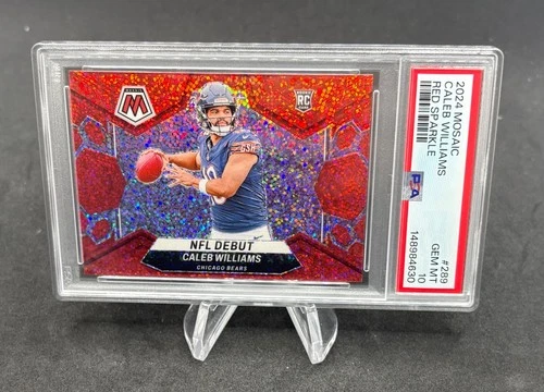 2024 Panini Mosaic - NFL Debut Caleb Williams #289 Red Sparkle Prizm (RC) PSA 10