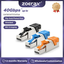 ZoeRax 10PCS Cat8 Cat7 Cat6A RJ45 Connector 40Gbps Shielded Ethernet Plug