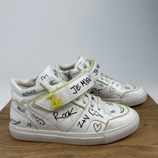 Womens Zadig  Voltaire Mid Flash Sneaker In Ray White Leather Sneakers Sz 39