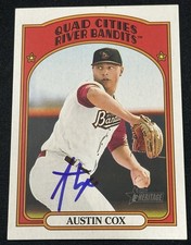 2021 Topps Heritage Minors Signed Austin Cox Autographed Auto Card #51 Braves