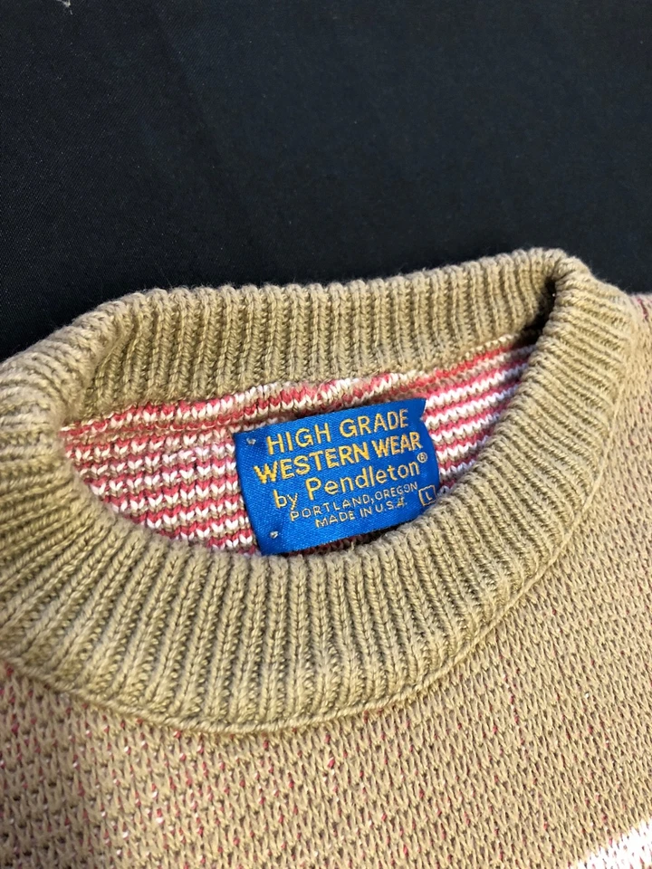 VTG PENDLETON SOFT 100% COTTON SWEATER NATIVE USA HIGH GRADE WESTERN WEAR SIZE L - Image 3 of 4