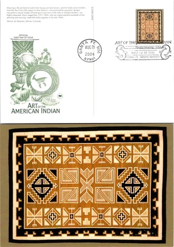 S08-0322, AMERICAN INDIAN ART, NAVAJO WEAVING, PCSPOSTAL CARD FDC