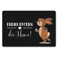 Frohe Ostern Ihr Hasen FußMatte In 40X60 Cm Ohne Rand Mit SüßEm Osterhase