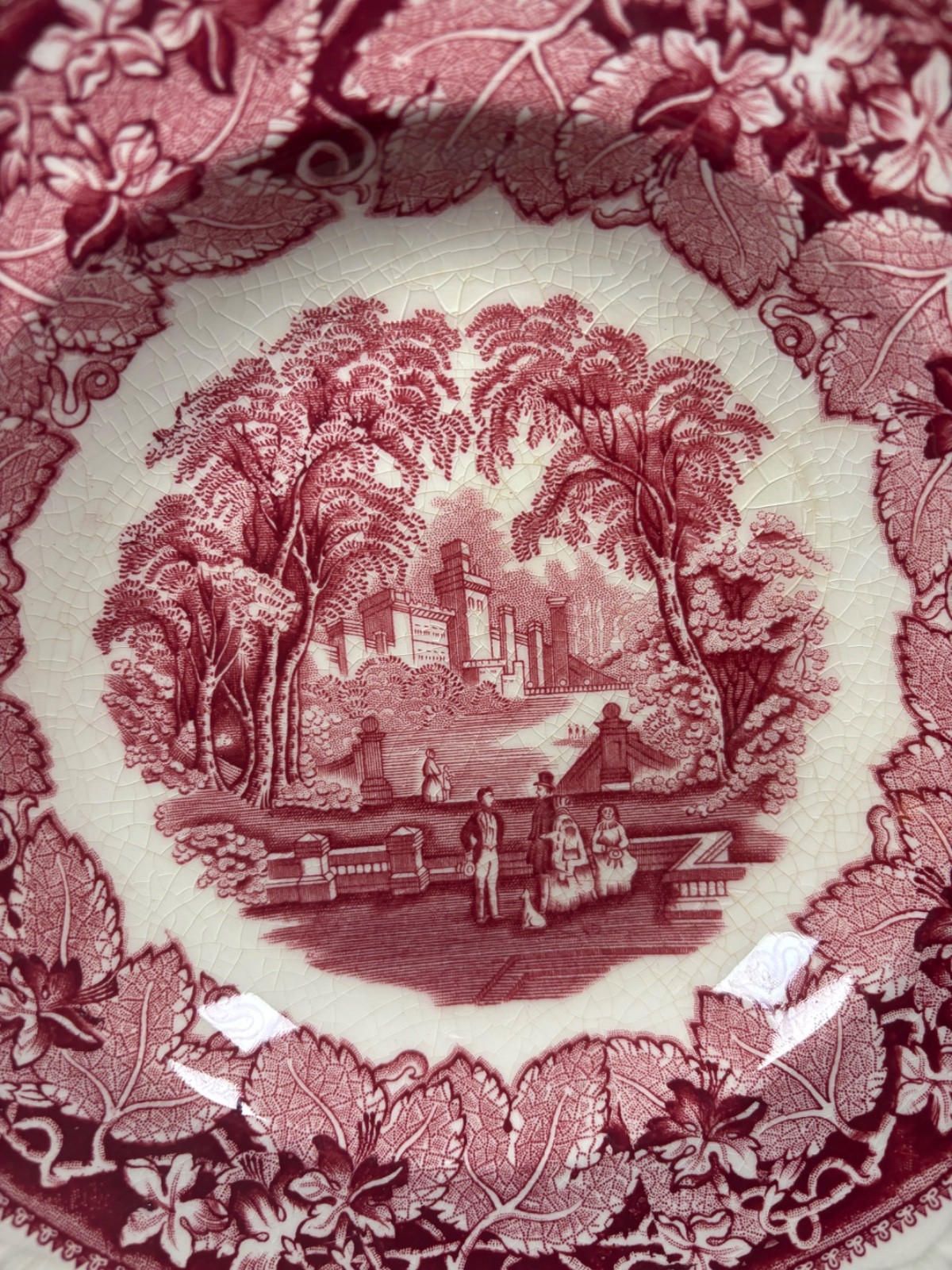 Pair of Masons England Vista Pink 10" Round Coupe Soup Bowl FREE SHIPPING