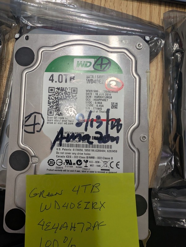 WD GREEN 4TB 3.5" SATA HDD WD40EZRX TESTED PERFECT