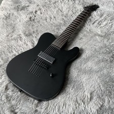 7-string Matte Black Electric Guitar TL Rosewood Fretboard strings thru body