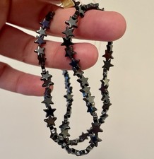 6mm Hematite Star Beads 15.5  Strand 80 Pieces Metallic Grey/Black Celestial