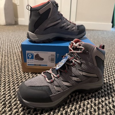 Columbia Women's Crestwood Mid Graphite Waterproof Hiking Boots, Size 9.5