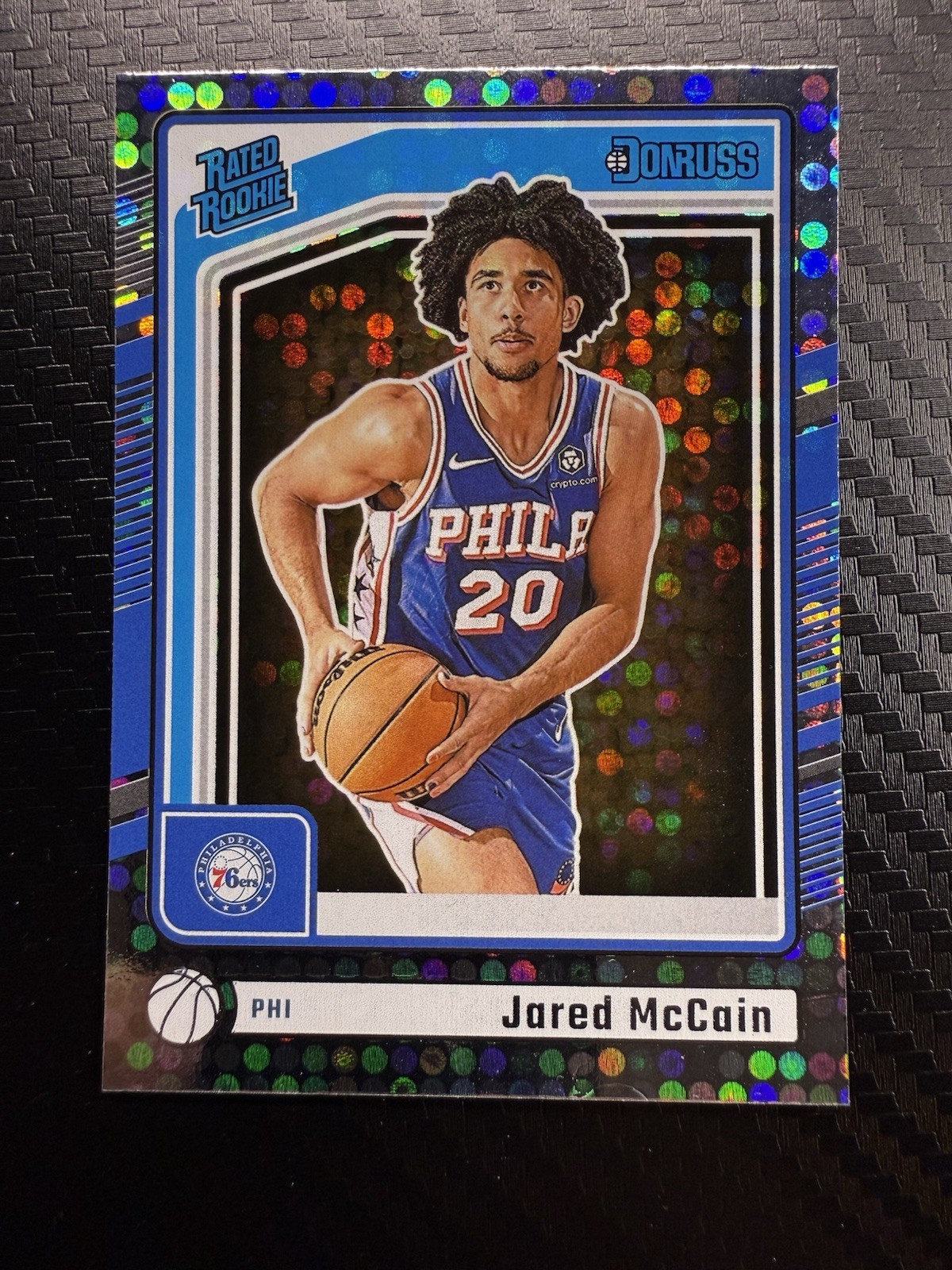 Jared McCain - Rated Rookie RC #228 Disco Parallel, 2024-25 Panini Donruss