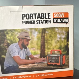 EBL Portable Power Station 500W 519.4Wh USB Port LCD Display Outdoor
