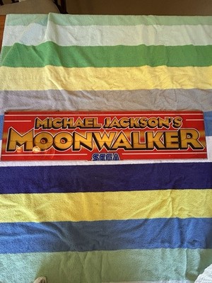 1990 ORIGINAL Michael Jackson's MOONWALKER Plexi- marquee SEGA arcade Video Game