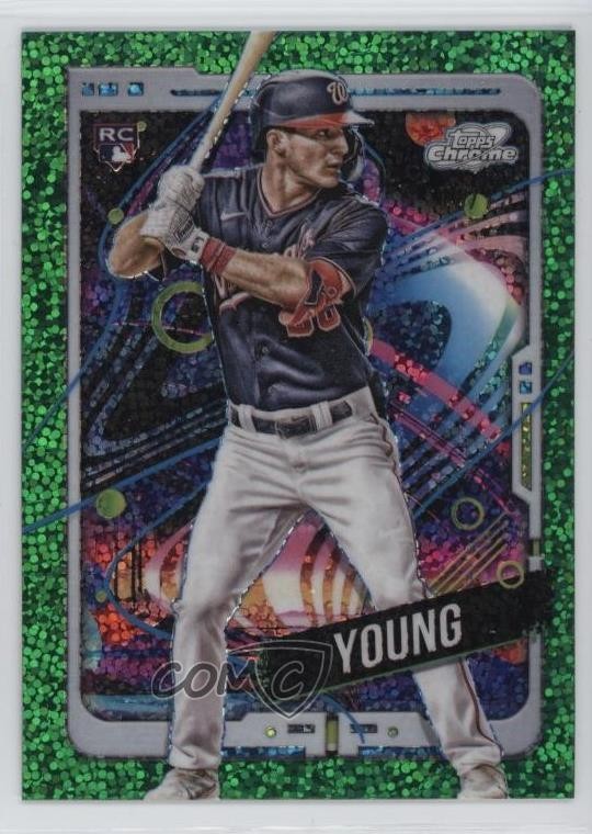 2024 Topps Cosmic Chrome Green Space Dust Refractor /75 Jacob Young #193 3h1