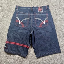 Southpole Red Tab Jean Shorts Men s Size 42 Baggy Y2K Vintage Denim Dark Wash