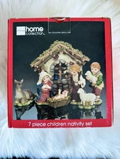VINTAGE J.C. Penney Home Collection 7 pc Children Christmas Nativity Set Crèche