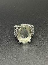 David Yurman Wheaton Prasiolite Petite Diamond Ring Sterling Silver 9.5 Us