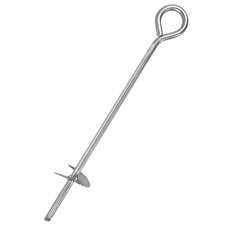 Bodenanker 39 cm zum Schrauben Verzinkter Stahl Öse Zeltpflock Bodennagel Hering