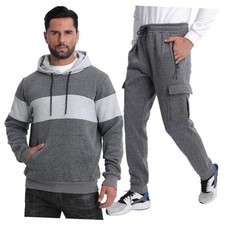 Sweatsuits for Men Tracksuits 2 Pieces Sets XX-Large Light Dark Dark Grey