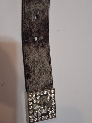 Nocona Belt Co Womens Black Rhinestone Angel Wing Cross Western Belt N3490801 L Nocona Wing & Cross Belt - Women main image 3