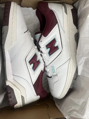 New Balance 550 white/maroon BB550WBG Burgundy - NEW - DAMAGED BOX