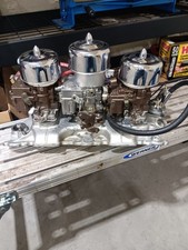 3x2 Offenhauser Intake Manifold Chevy With Rochester 2 Jet Carbs