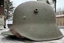 Elmetto da combattimento tedesco M18 seconda guerra mondiale - finitura mimetica spessa - mentoniera 1938