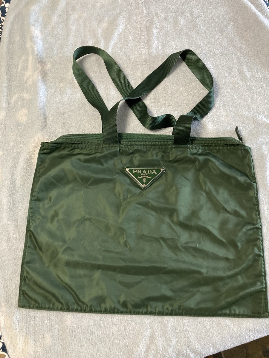アンティークPRADA オリーブグリーン トートバッグ Prada Womens Nylon Shopping Bag Tote Forest Green Pre Owned | eBay