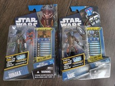 NEW 2010 Hasbro Star Wars Clone Wars HONDO OHNAKA CW39 & CAD BANE CW42 Todo 360