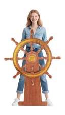 4 Feet Ship Wheel Cardboard Cutout Standup Nautical Party Decoration Large Pi...
