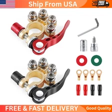 Car Battery Terminal Connector 4 Way Quick Release for SAE/JIS A Type (Gold-A)