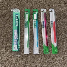 5 GUM Professional Toothbrushes Lot Etroite Souple, End Tuft, Proxabrush Handle