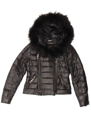 Roccobarocco Damen wattierte Jacke mit Kapuze IT 44 Medium schwarz Polyester AI20
