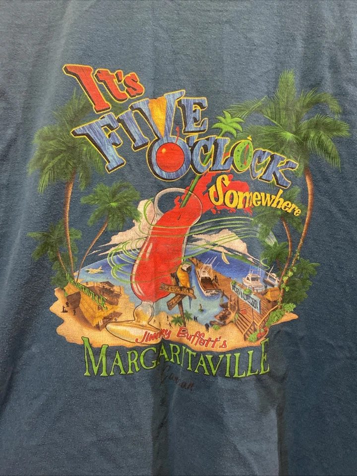 Jimmy Buffets Margaritaville Cancun Men’s XXXL T Shirt It’s 5 O’Clock Somewhere - Image 4 of 4