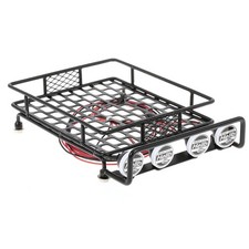 Universal RC Crawler Car Roof Rack With 4 White LED Lights Large Size