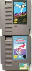 TWO ORIGINAL VINTAGE NINTENDO NES 5 SCREW GAME CARTRIDGES KUNG FU & KARATE CHAMP