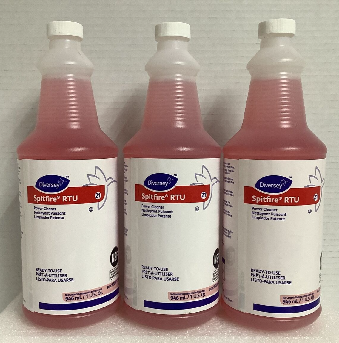 3 bottles Diversey 95891789 Spitfire 21 RTU Power Cleaner (1qt each) | eBay