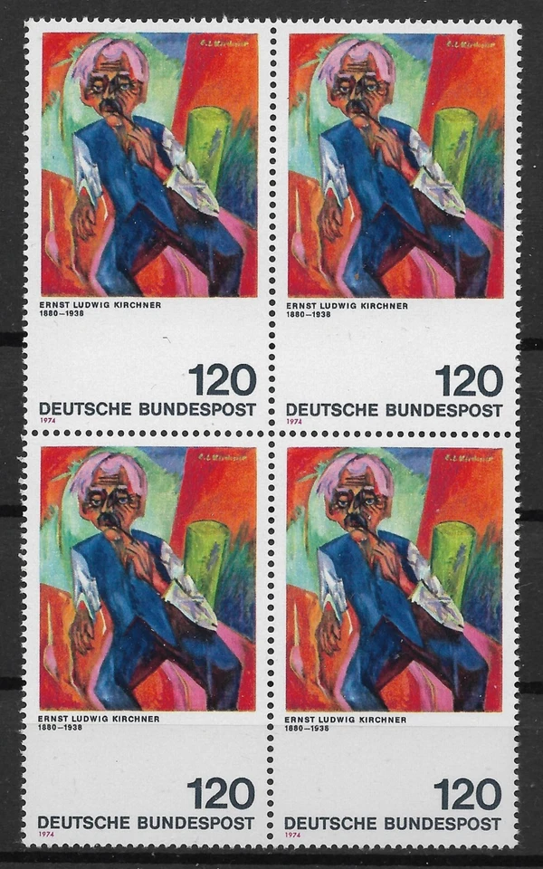 Bund 1974 ** Mi 823 Expressionismus 120Pf im Viererblock VB 4er Block 04509C - Bild 1 von 1