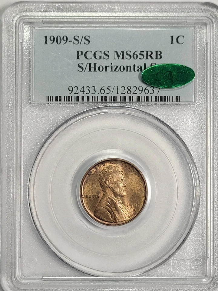 1909-S/S 1c Lincoln Wheat Cent S/Horizontal S (FS-1501) PCGS MS65 RB CAC  - Image 3 of 4