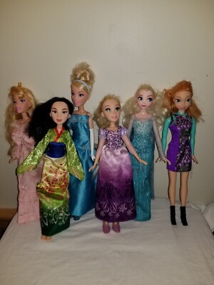 Lot of 6 Disney Princess Dolls, Hasbro 2013-2016, see description for list