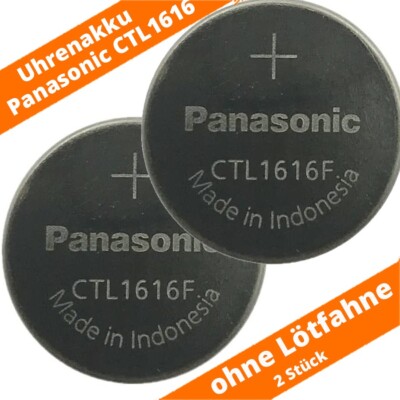 2 x Casio Akku CTL 1616 Knopfzelle ohne Fahne 2,3V 1,6 x 16mm für Solaruhren