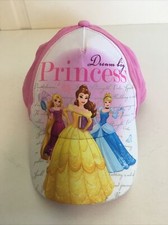 Disney Princess Hat Baseball Cap Girls Adjustable Pink Rapunzel Belle Cinderella