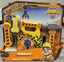 Rubble  Crew, Rubble  s Construction Tool Belt, with 6 Tools for Kids Ages 3 