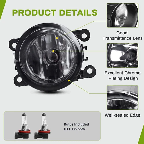 For 2015-2020 Jeep Renegade Clear Fog Light Driving Lamp w/Light Bulbs Durable - Picture 8 of 17