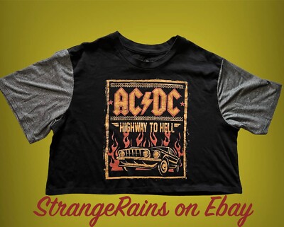 Cropped AC/DC Band Shirt Ladies (XL) ACDC Highway To Hell