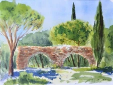 Provence, AQUEDUC DU PARC ADRIEN, FRÉJUS, Alain CROUSSE - ACWATERCOLORS -