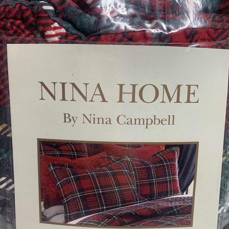 Nina Home By Nina Campbell Plaid Standard Sham 20”x26” eBay