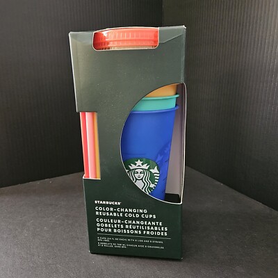 Starbucks Color Changing Cups 5 Pack Reusable Cold Cups New | eBay