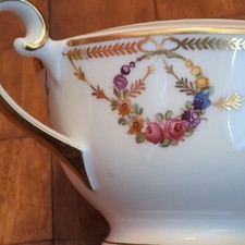 VinTagE SAN LUIS REY SCHUMANN BAVARIA ROSE FLORAL SUGAR & GOLD PORCELAIN CHINA