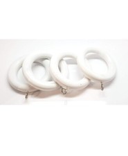 Image of Wooden Curtain Ring Hooks with Eyes – 10 Pieces, 38mm Natural Wood
